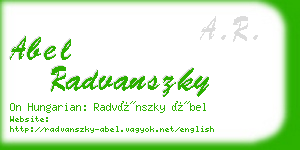 abel radvanszky business card